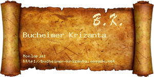 Bucheimer Krizanta névjegykártya
